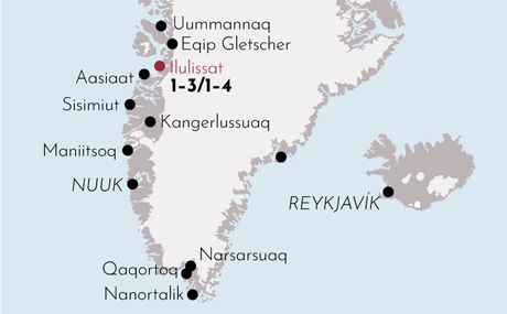 Karte zur Anschlussreise Abenteuer Grönland